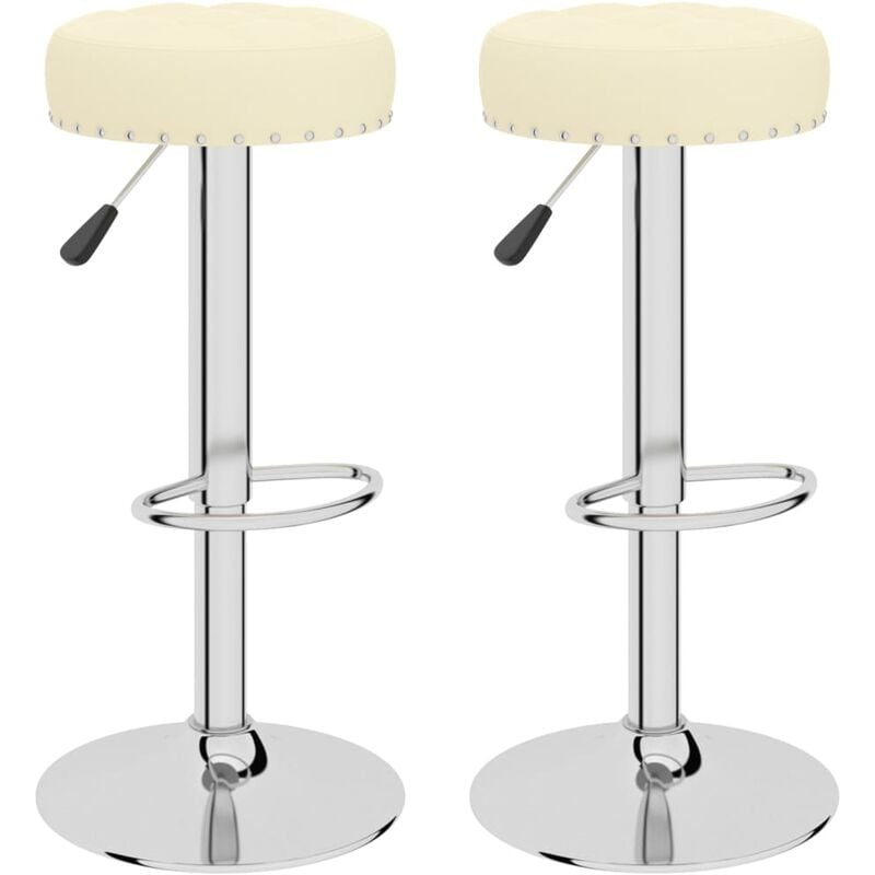 

Taburetes de cocina 2 unidades tela crema