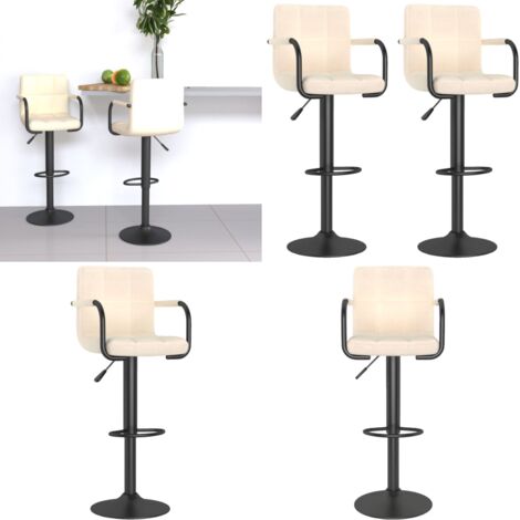 Taburetes de cocina 2 unidades tela crema - Asiento de bar - Sillas de bar