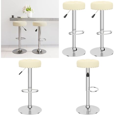 Taburetes de cocina 2 unidades tela crema - Asiento de bar - Sillas de bar