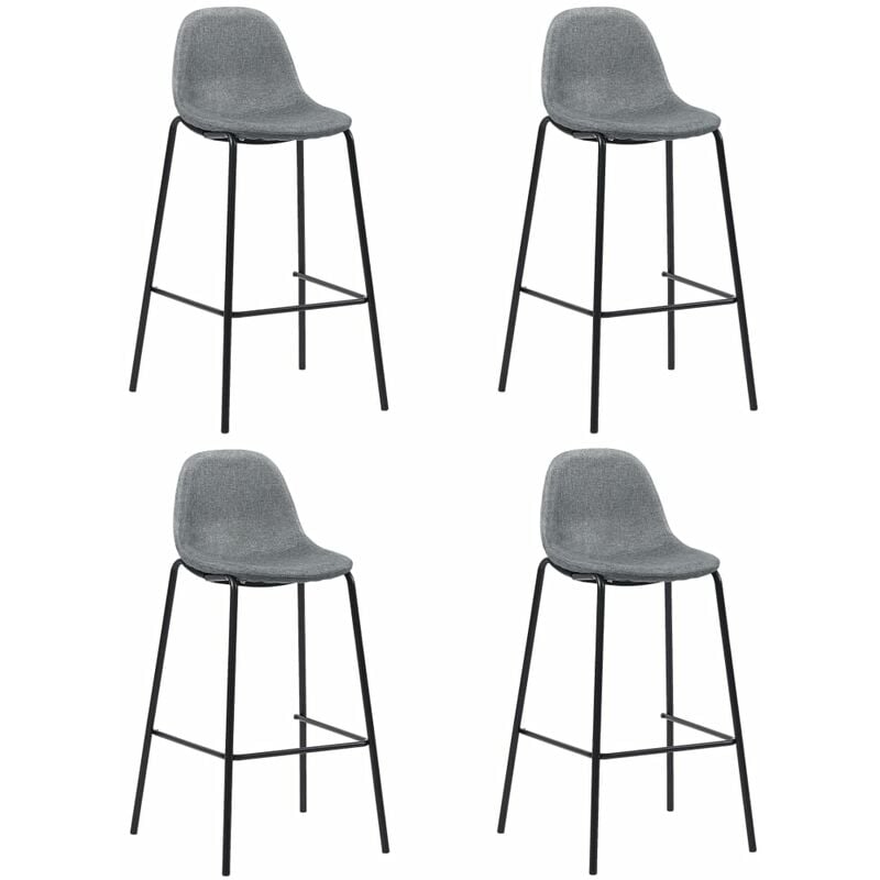 

Taburetes de cocina 2 unidades tela gris claro - Gris