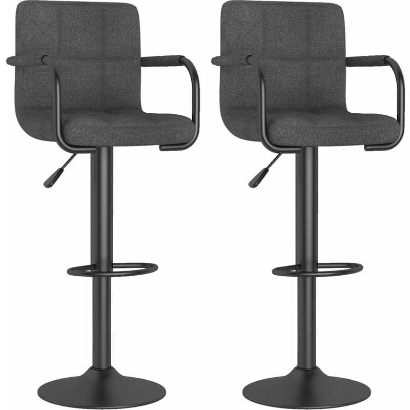 

Taburetes de cocina 2 unidades tela gris oscuro