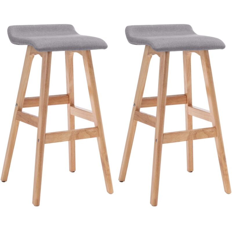 

vidaXL Taburete de Cocina Tela 2 Unidades Gris Claro - Gris