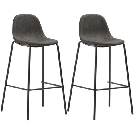 Taburetes de cocina 2 unidades tela gris oscuro vidaXL