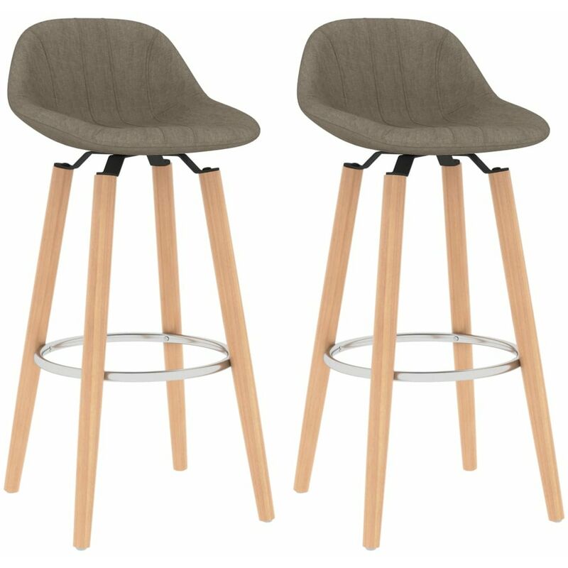 

Taburetes de cocina 2 unidades tela gris taupe