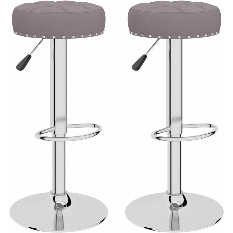 

Taburetes de cocina 2 unidades tela gris taupé