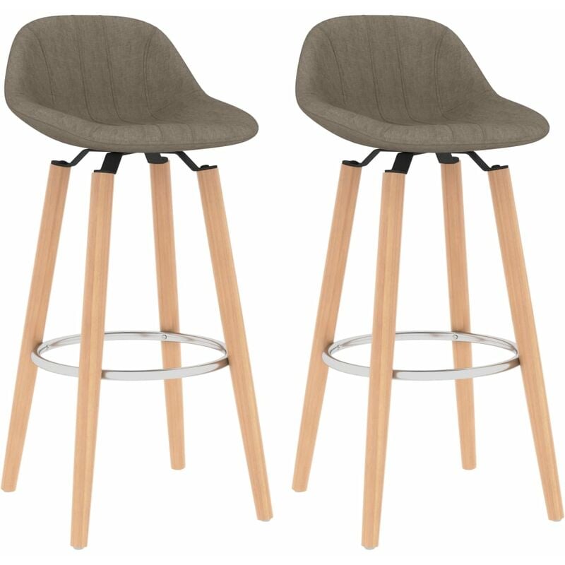 

Taburetes de cocina 2 unidades tela gris taupe
