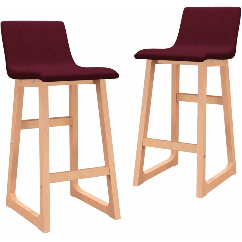 

vidaXL Taburetes de Cocina 2 Unidades Tela Vino Tinto - Rojo