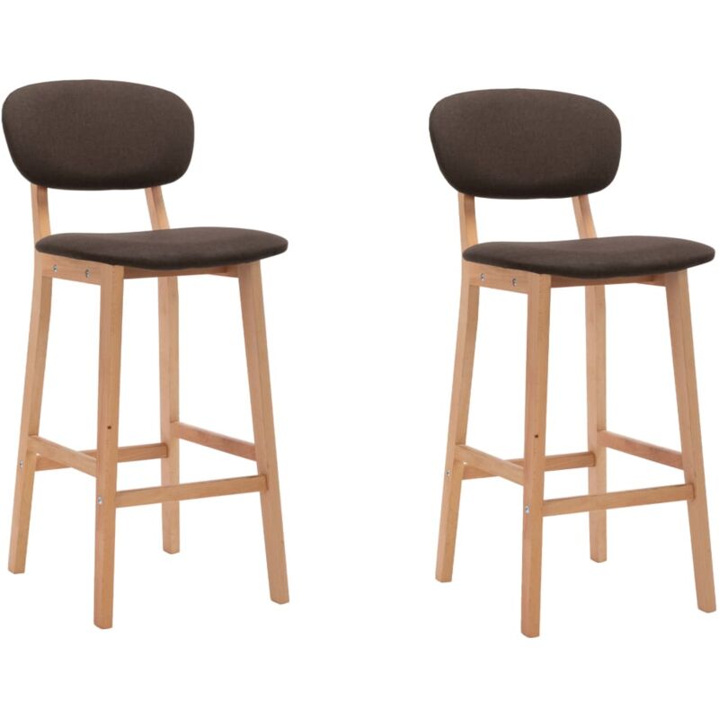 

vidaXL Taburetes de Cocina 2 Unidades Tela Marrón - Marrón