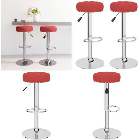Taburetes de cocina 2 unidades tela rojo tinto - Asiento de bar - Sillas de bar