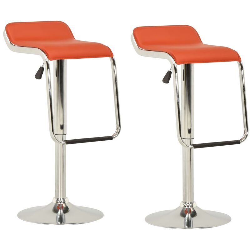 

Taburetes de cocina 2 unidades tela y madera curvada naranja