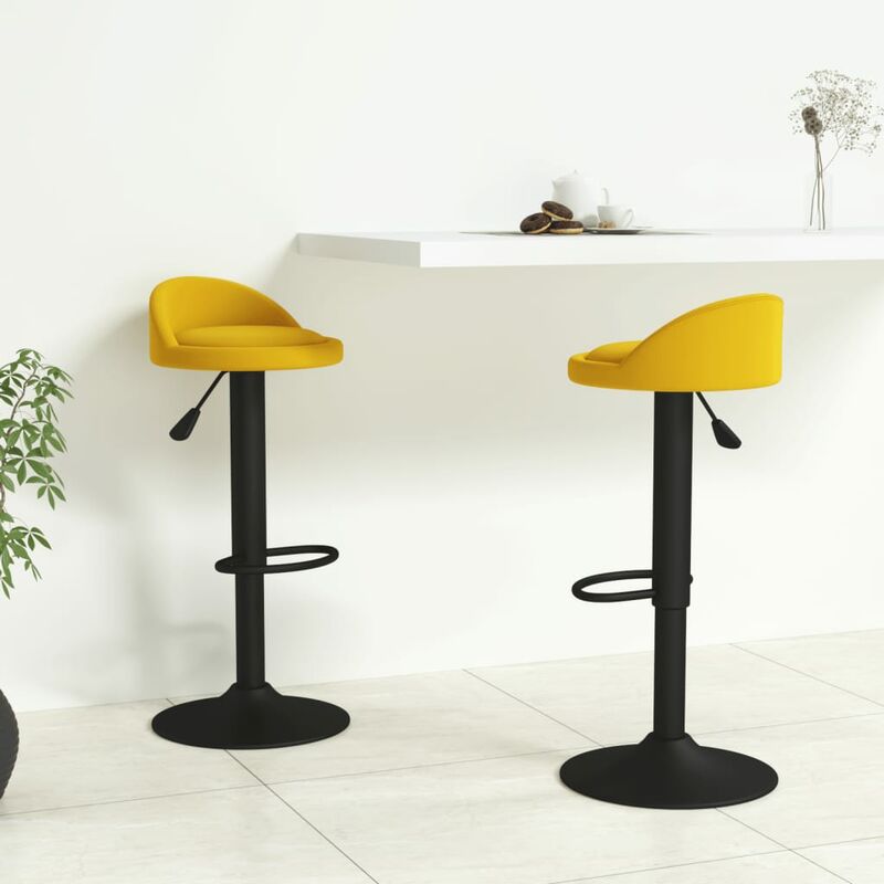 

Taburetes de cocina 2 unidades terciopelo amarillo