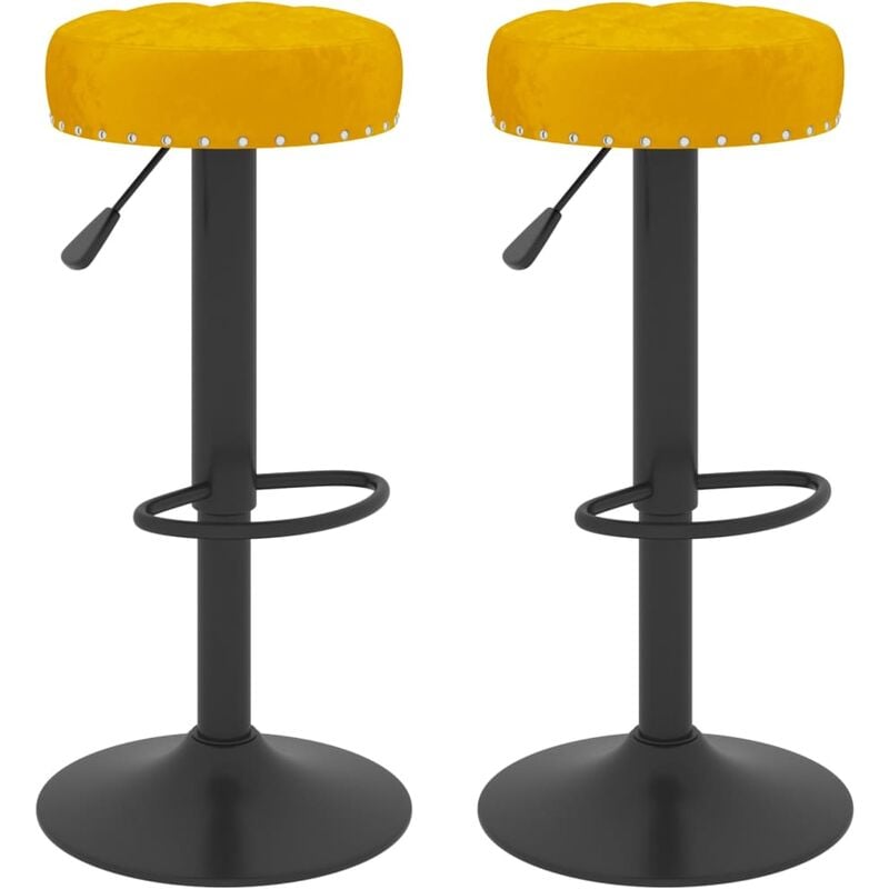 

Taburetes de cocina 2 unidades terciopelo amarillo mostaza