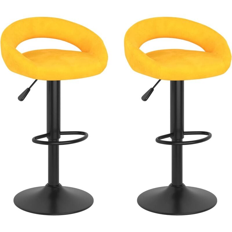 

Taburetes de cocina 2 unidades terciopelo amarillo mostaza