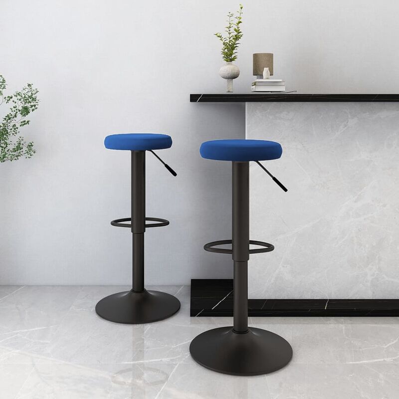

Taburetes de cocina 2 unidades terciopelo azul