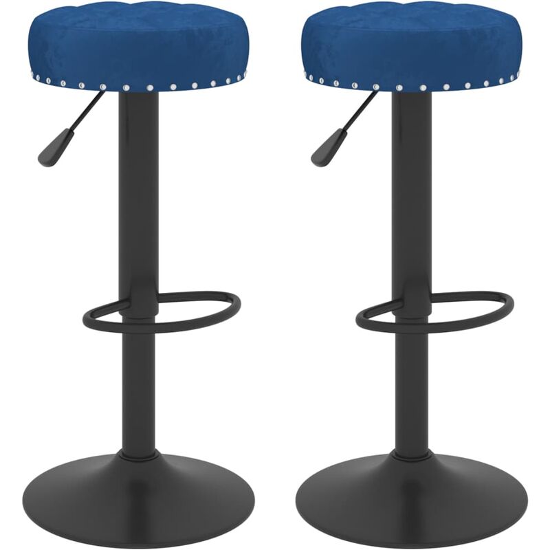 

Taburetes de cocina 2 unidades terciopelo azul
