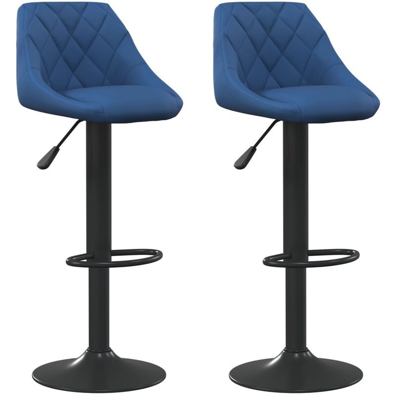 

Taburetes de cocina 2 unidades terciopelo azul