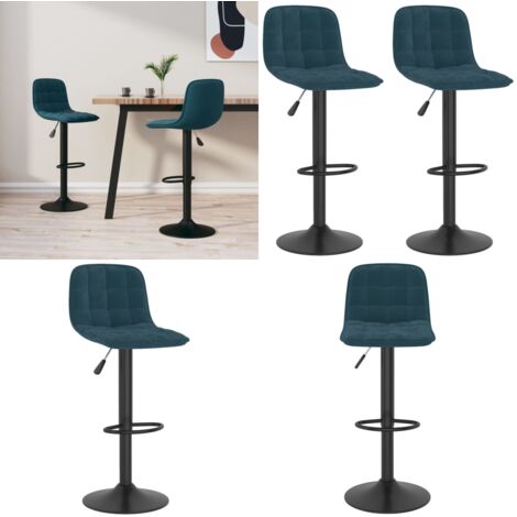 Taburetes de cocina 2 unidades terciopelo azul - Asiento cocina - Sillas de barra