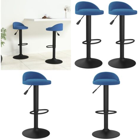 Taburetes de cocina 2 unidades terciopelo azul - Taburete de bar - Asiento ajustable