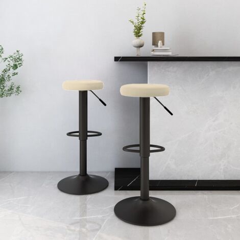 Taburetes de cocina 2 unidades terciopelo color crema vidaXL