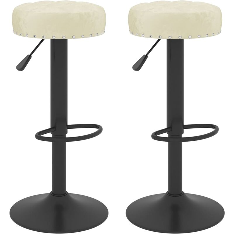 

Taburetes de cocina 2 unidades terciopelo crema