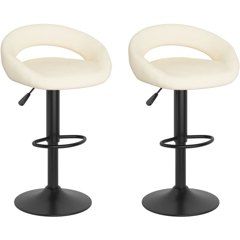 

Taburetes de cocina 2 unidades terciopelo crema