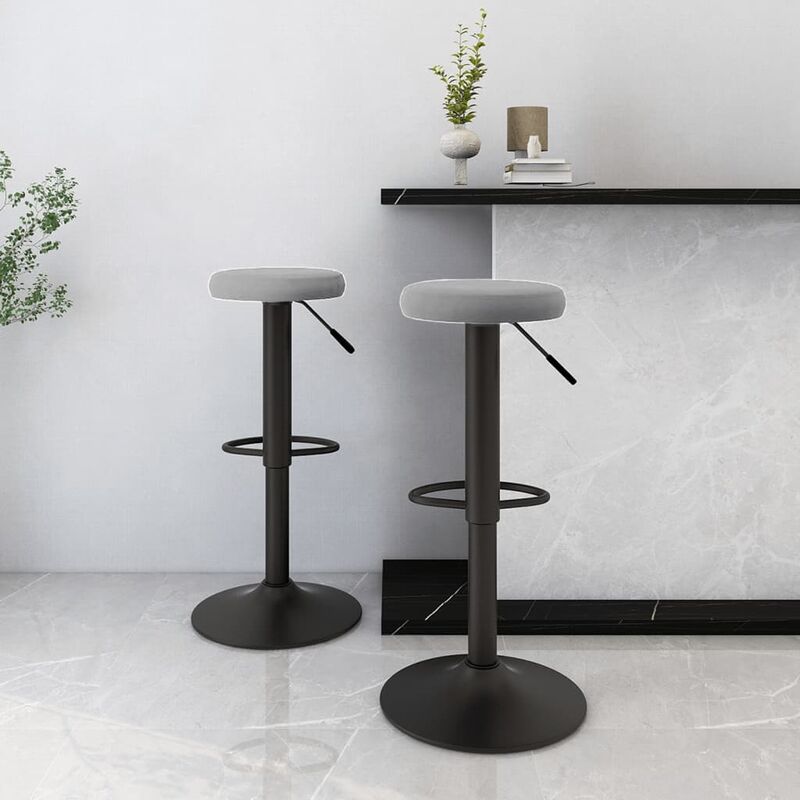 

Taburetes de cocina 2 unidades terciopelo gris claro