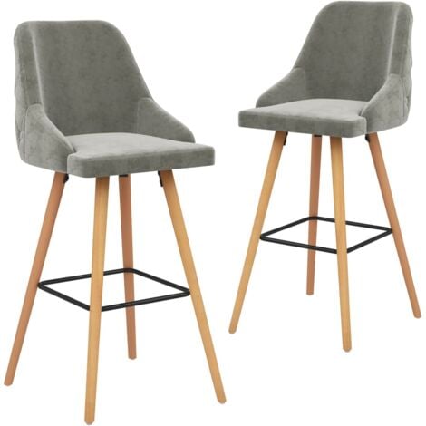 Taburetes de cocina 2 unidades terciopelo gris claro vidaXL