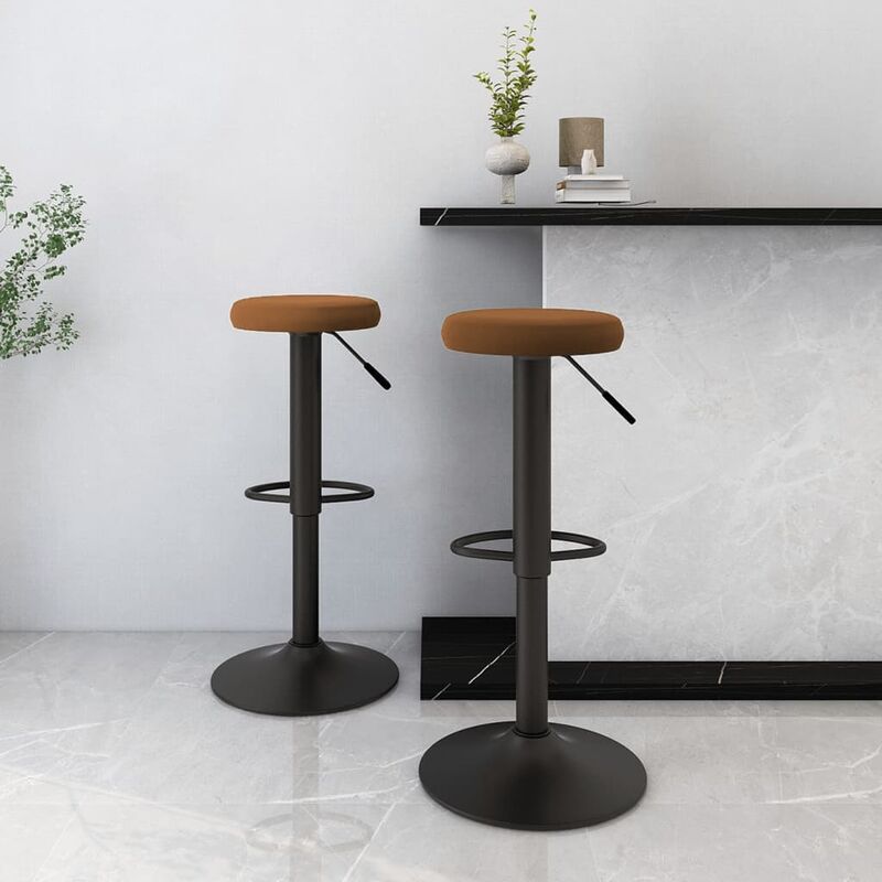 

Taburetes de cocina 2 unidades terciopelo marrón