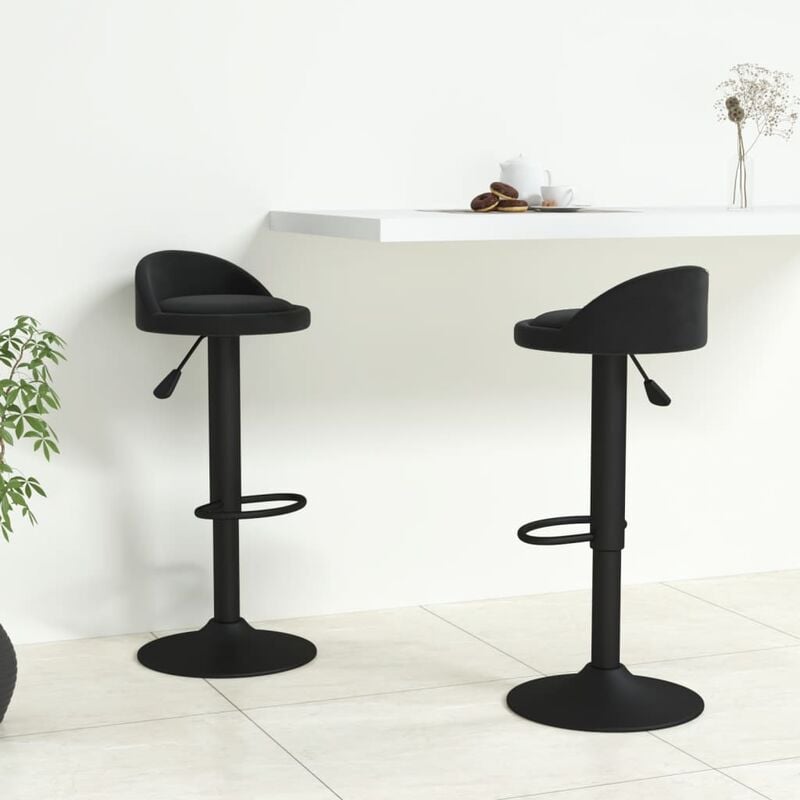 

Taburetes de cocina 2 unidades terciopelo negro