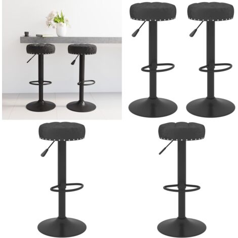 Taburetes de cocina 2 unidades terciopelo negro - Asiento de bar - Sillas de bar
