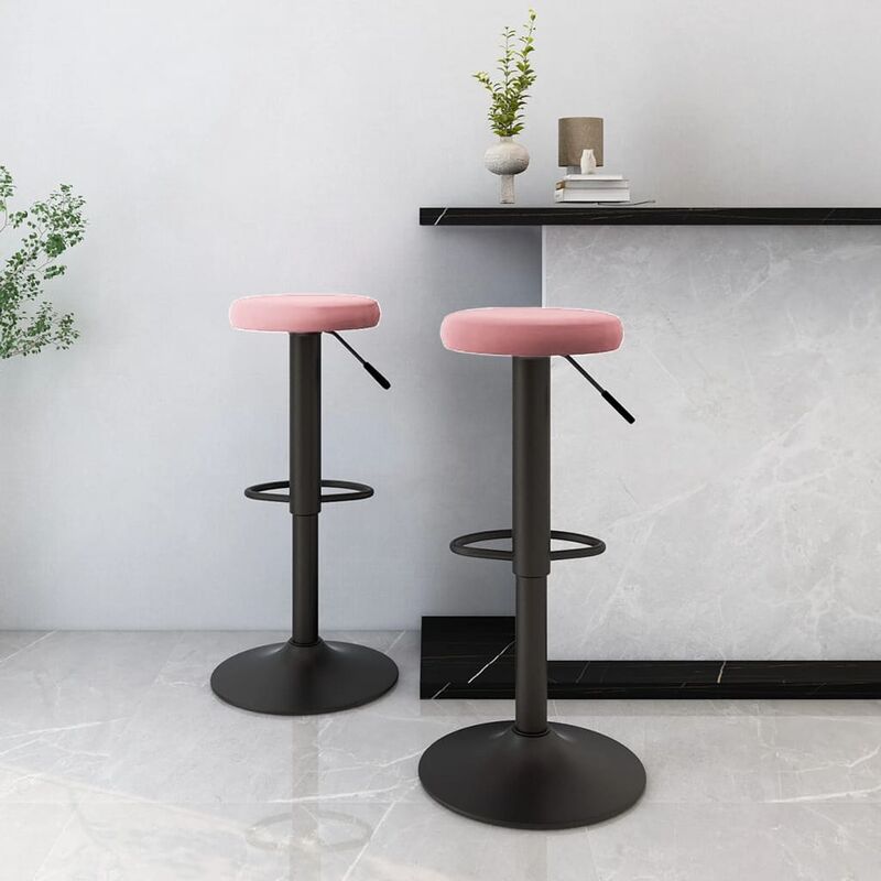 

Taburetes de cocina 2 unidades terciopelo rosa