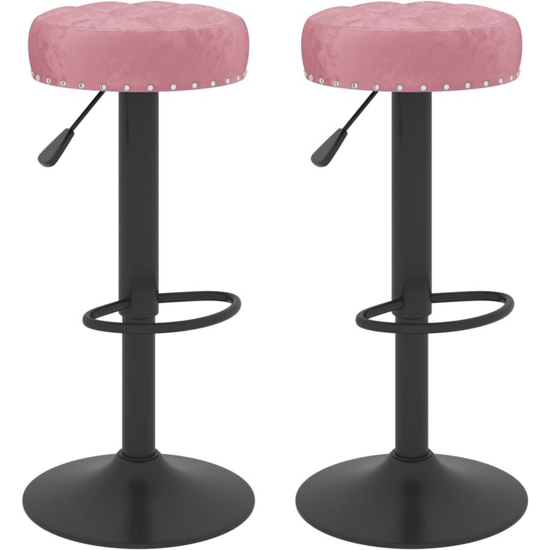 

Taburetes de cocina 2 unidades terciopelo rosa