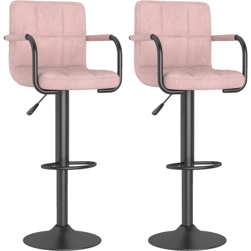 

Taburetes de cocina 2 unidades terciopelo rosa