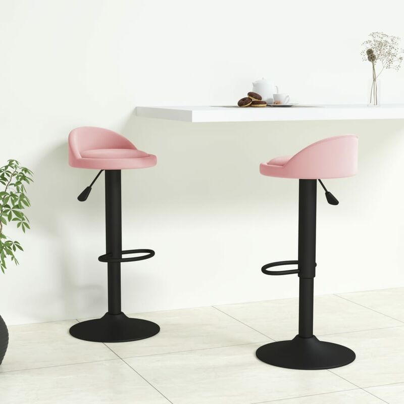 

Taburetes de cocina 2 unidades terciopelo rosa