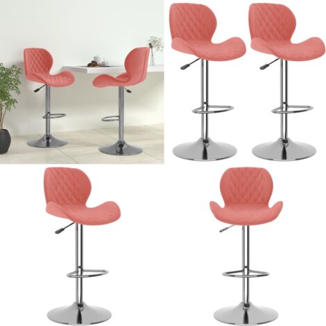 Taburetes de cocina 2 unidades terciopelo rosa - Taburete de cocina - Silla giratoria