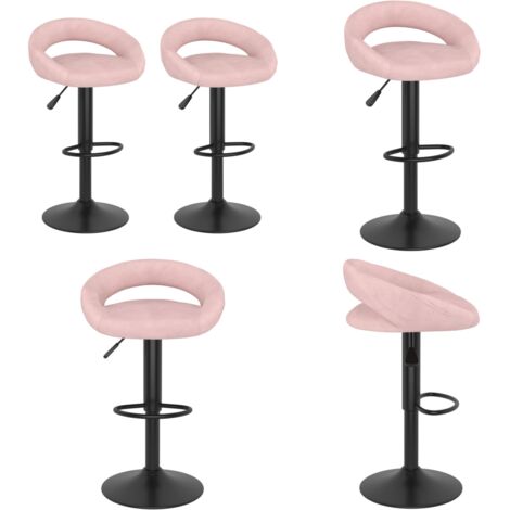 Taburetes de cocina 2 unidades terciopelo rosa - Taburetes de bar - Taburetes de cocina rosa