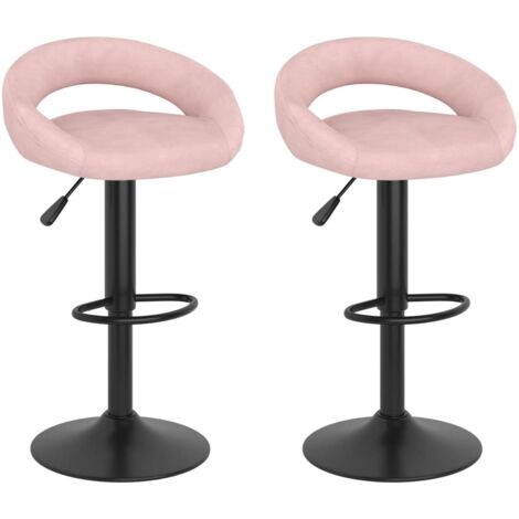 Taburetes de cocina 2 unidades terciopelo rosa vidaXL