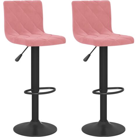 Taburetes de cocina 2 unidades terciopelo rosa vidaXL