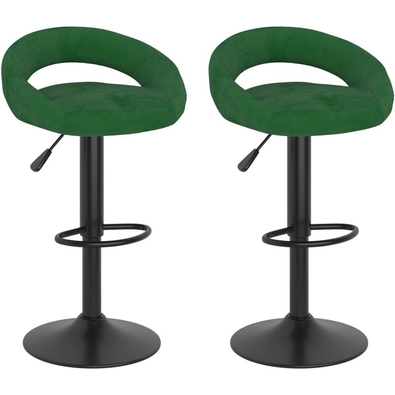 

Taburetes de cocina 2 unidades terciopelo verde oscuro