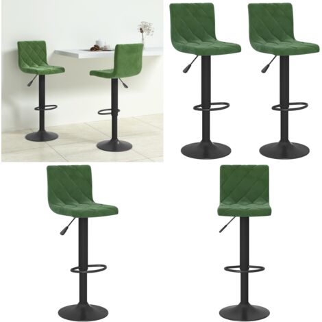 Taburetes de cocina 2 unidades terciopelo verde oscuro - Taburetes giratorios - Taburetes de bar