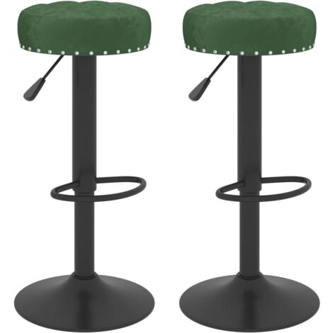 Taburetes de cocina 2 unidades terciopelo verde oscuro vidaXL