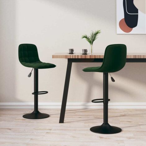 Taburetes de cocina 2 unidades terciopelo verde oscuro vidaXL