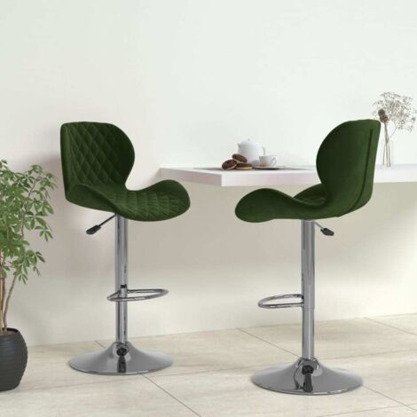 Taburetes de cocina 2 unidades terciopelo verde oscuro vidaXL