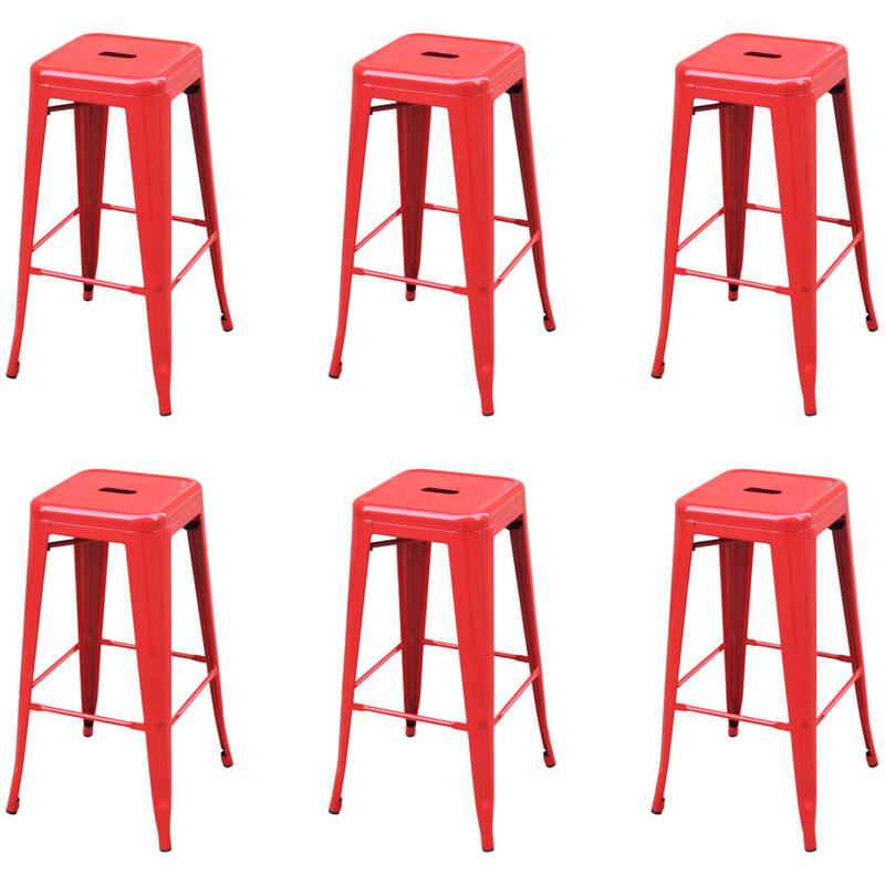 

Vidaxl - Taburetes de Cocina Acero Rojo 6 Unidades - Rojo
