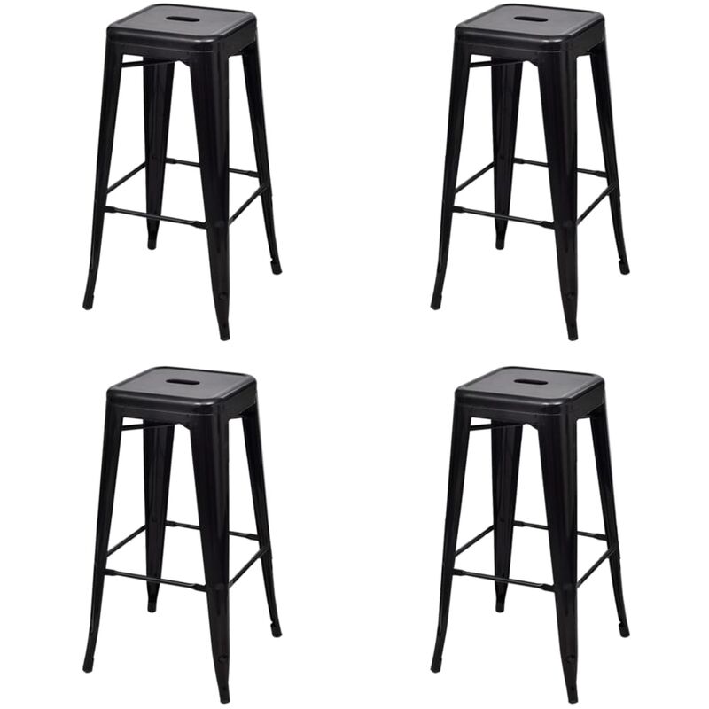

Taburetes de cocina 4 unidades acero negro