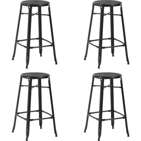 Taburetes de cocina 4 unidades acero negro vidaXL