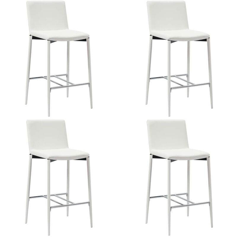 

Taburetes de cocina 4 unidades cuero sintético blanco