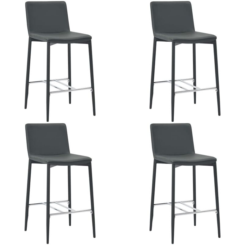 

Taburetes de cocina 4 unidades cuero sintético gris - Gris