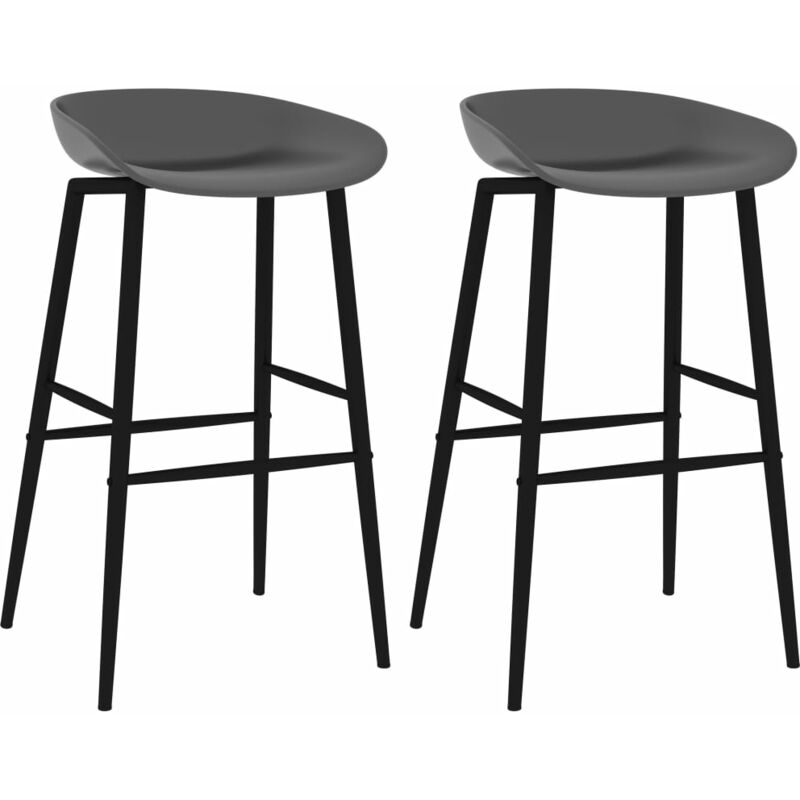 

vidaXL Taburetes de Cocina 2 Unidades Gris - Gris