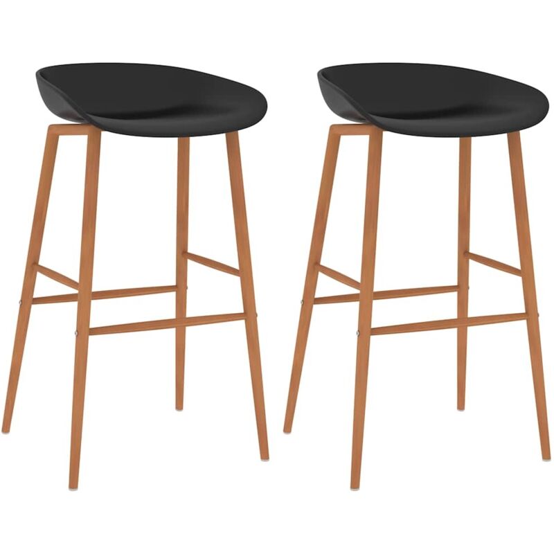 

vidaXL Taburetes de Cocina 2 Unidades Negro - Negro